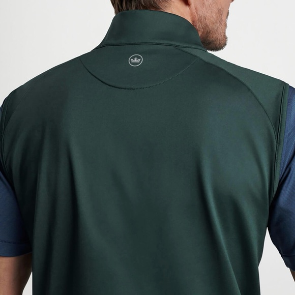 Peter Millar Balsam Green Forge Performance Quarter-Zip Vest Golf Green Blue - Picture 6 of 6
